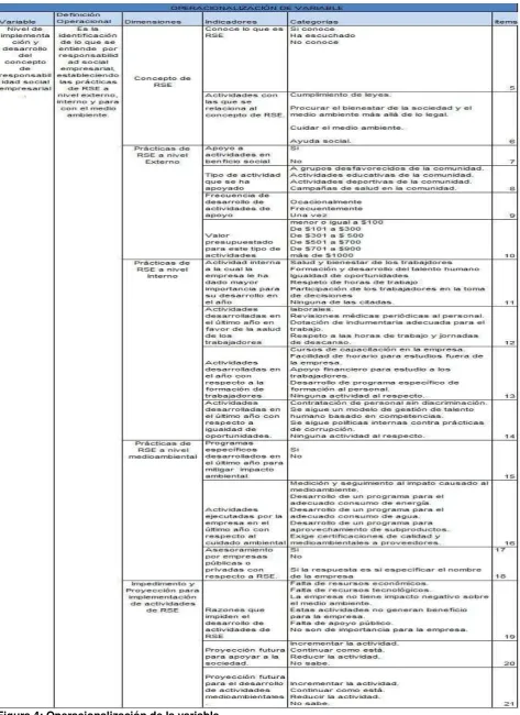 Figura 4: Operacionalización de la variable. 