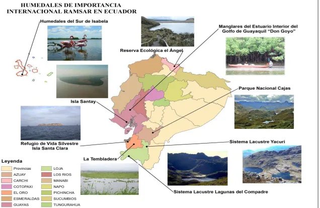 Figura 1. 5. Sitios Ramsar, Ecuador Fuente: Autora 