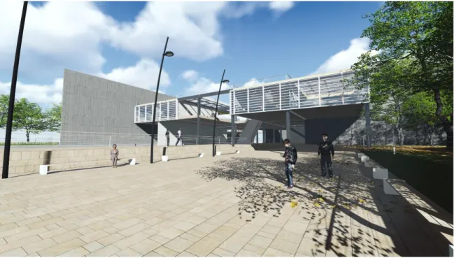 Figura 22.Render, proyecto arquitectónico (terminal de transportes) (Sanchez J. D., 2018) 