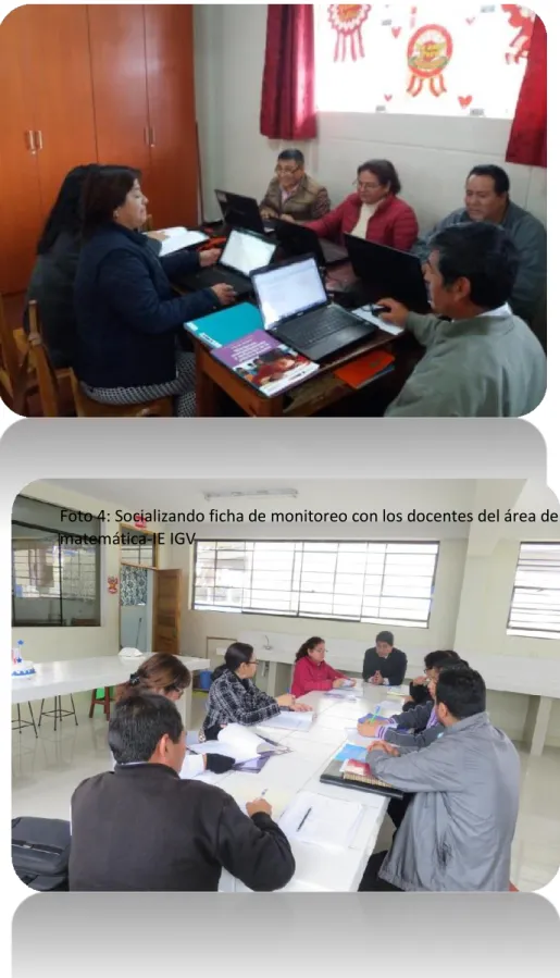 Foto 3: Elaborando matriz de la implementación del plan de  acción 