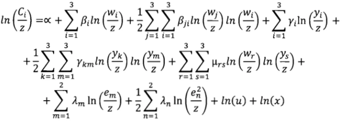 Tabla  l.  Variables Empleadas en  la  Función de Costo 