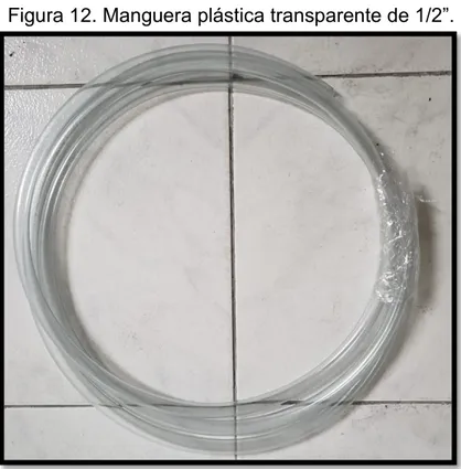 Figura 12. Manguera plástica transparente de 1/2”. 