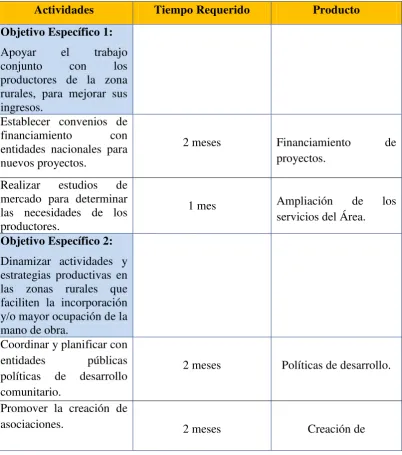 CUADRO DE ACTIVIDADES 