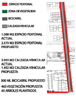 Figura 7: Optimización del espacio peatonal 