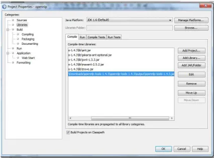 Figura A2.1: Agregar librerías a un proyecto java en NetBeans 
