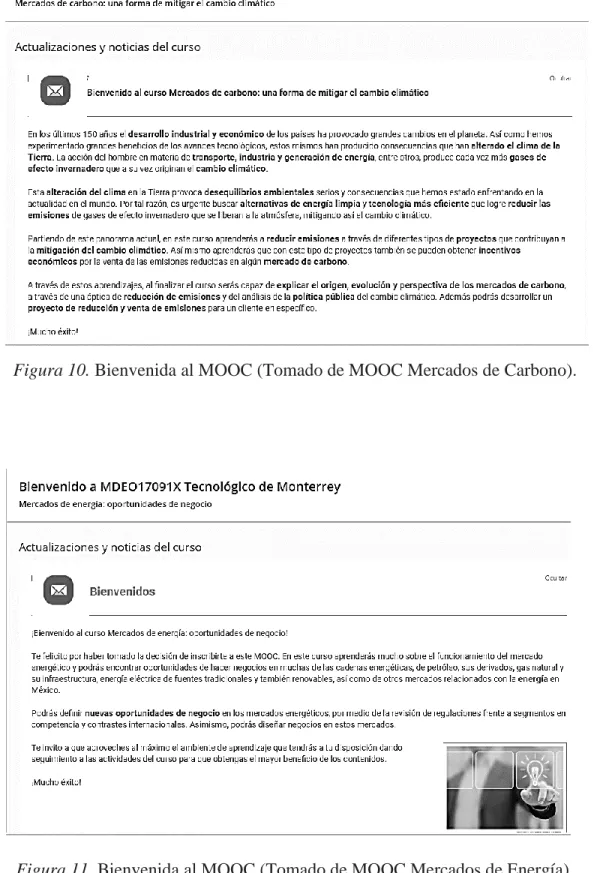 Figura 11. Bienvenida al MOOC (Tomado de MOOC Mercados de Energía). 