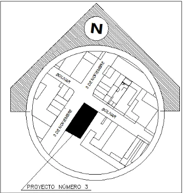 Figura 5.3 Ubicación del Proyecto N.3 en la ciudad de Catamayo. 