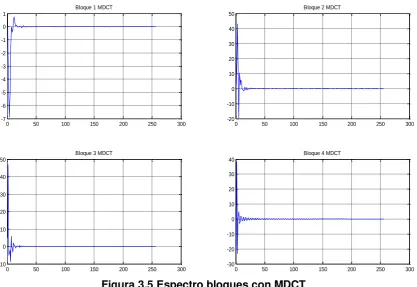 Figura 3.5 Espectro bloques con MDCT 
