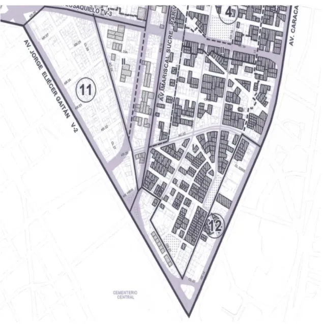 Figura 13 Plano de elementos de conservación barrio Armenia 