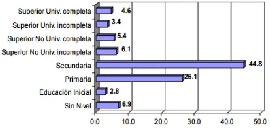 Ilustración  3.  Gráfico  de  Niveles  Educacionales  culminados  por  los  habitantes de Lurín
