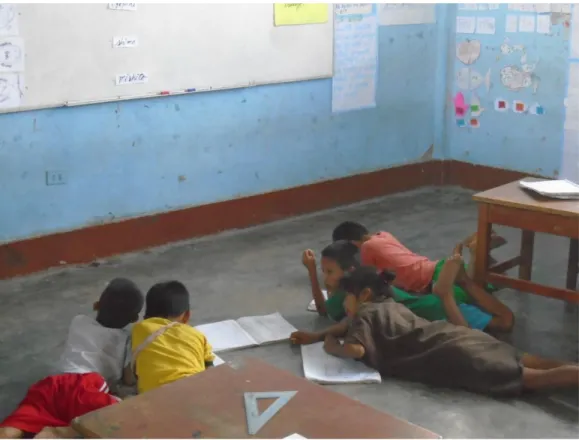 Ilustración 6: Estudiantes de la IEB San Antonio de Cheni, realizando las actividades en el aula