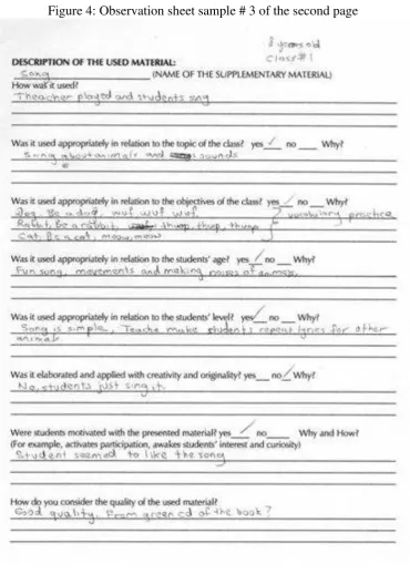 Figure 4: Observation sheet sample # 3 of the second page 