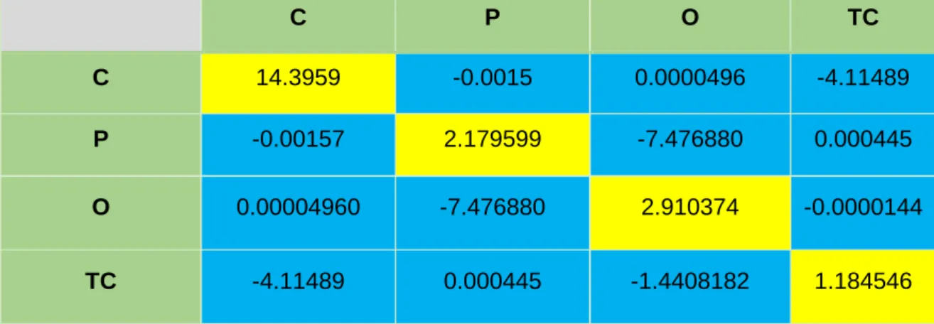 CUADRO No 6: Matriz Var-Cov 