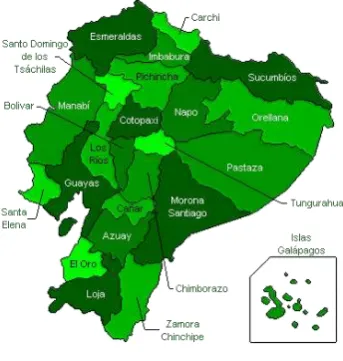 Fig. 1 Mapa del  Ecuador 