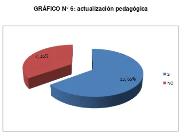 TABLA N° 6: actualización pedagógica 