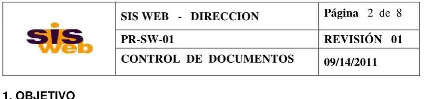 Tabla 1. Responsabilidades para la documentación 