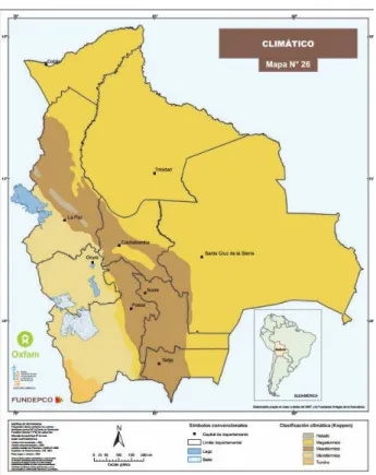 Figura 10. Mapa Climático de Bolivia. 