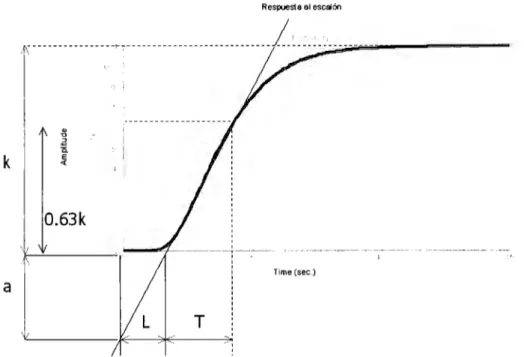 Fig.  5.4.  Respuesta al  escalón  unitario de un  proceso  industrial típico 