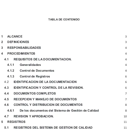 TABLA DE CONTENIDO 