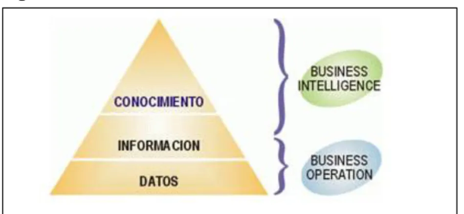 Figura 1. Pirámide transformación de los datos en conocimiento 