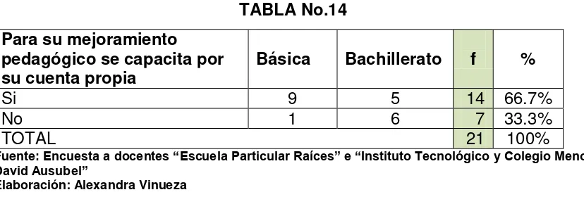 TABLA No.13 