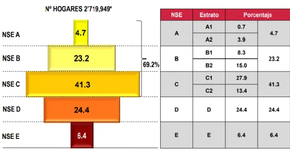 Figura 5 Distribución de hogares según NSE 2018- Lima Metropolitana 