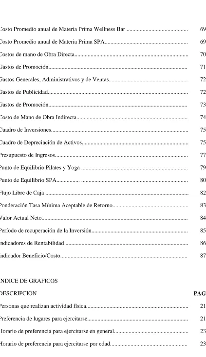 Cuadro de Inversiones.............................................................................................