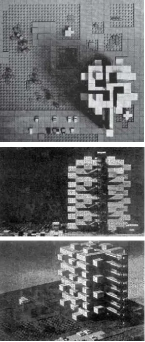 Fig. 143. Maqueta de composición espaciales con el módulo Hele. Fuente   