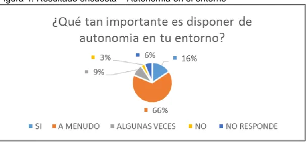 Figura 4. Resultado encuesta – Autonomía en el entorno 