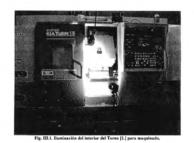 Fig. ill.1. Iluminación del interior del Torno [2.]  para maquinado. 