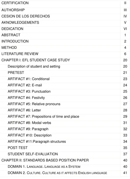 TABLE OF CONTENTS 