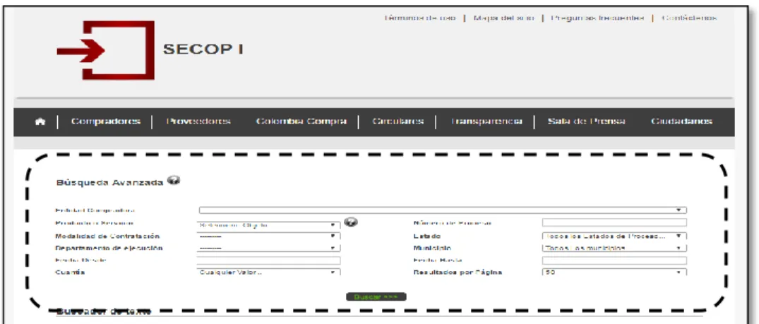 Figura 7. Buscador de procesos 