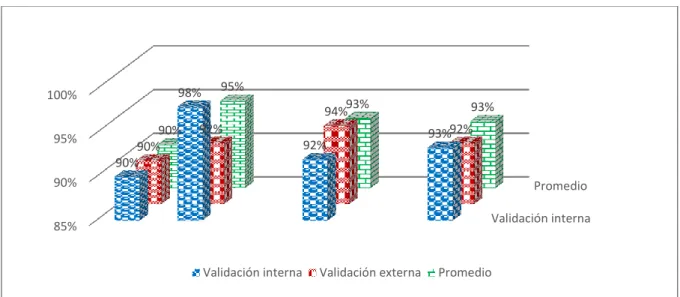 Figura 3. Valoración interna y externa por ctriterio de jueces 