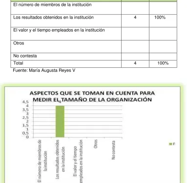 TABLA 8 ASPECTOS QUE SE TOMAN EN CUENTA PARA MEDIR EL TAMAÑO DE LA 
