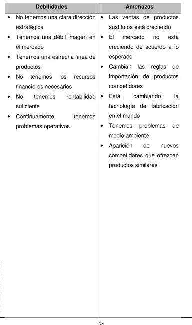 Cuadro Nro. 5: Matriz FODA  