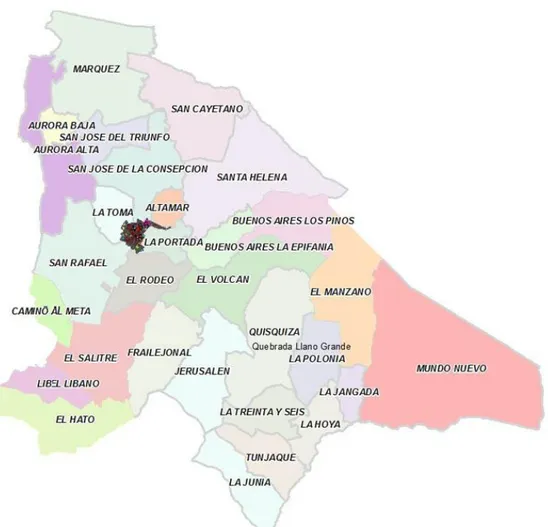 Ilustración 15. Mapa de División Política del Municipio de La Calera (Google  imágenes, 2016) 