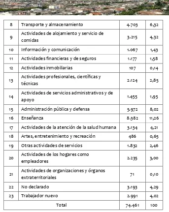 Tabla 13: Población económicamente activa del área urbana de la ciudad Loja por rama de actividad económica