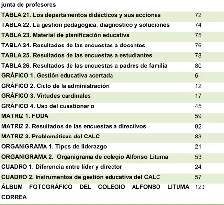 TABLA 21. Los departamentos didácticos y sus acciones 