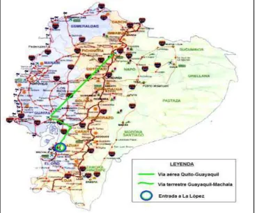 FIGURA 2. Trayecto, Quito – Entrada La López, por vía terrestre 