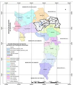 Figura  5.  Mapa  del  Municipio  de  Soacha  Cundinamarca,  Fuente  Alcaldía  Municipal de Soacha Cundinamarca (2012)