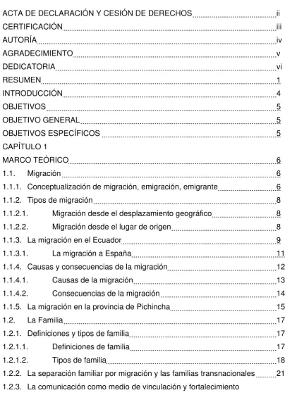 TABLA DE CONTENIDO 