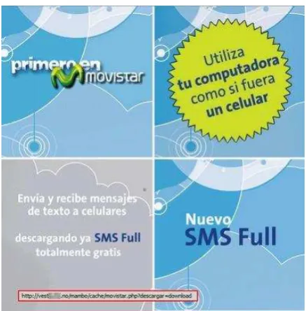 Figura 2. 8. Suplantación de un programa de envió de SMS 