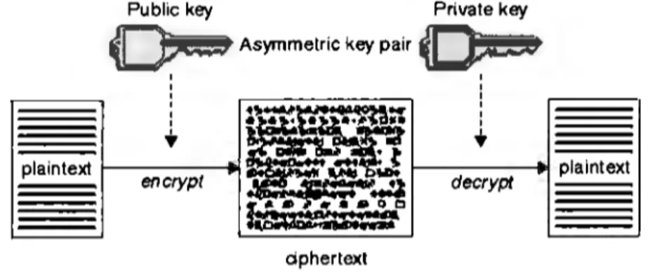 Figura 3.1:  Criptografía de llave  asimétrica. 