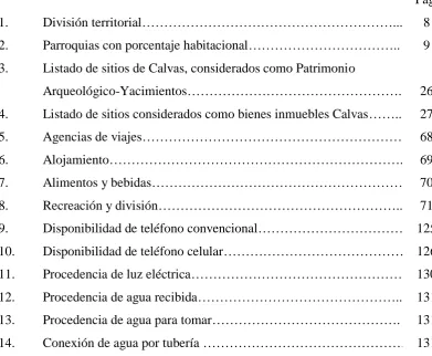 Tabla 1.  División territorial…………………………………………………... 