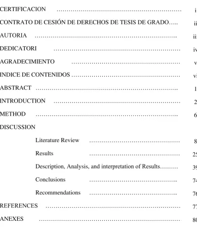 TABLE OF CONTENTS 