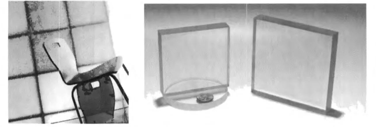 Figura 2-2  lzqui.erda:  Bloques Plak  Up  de Esmalglass. Derecha: Cerámica Transparente
