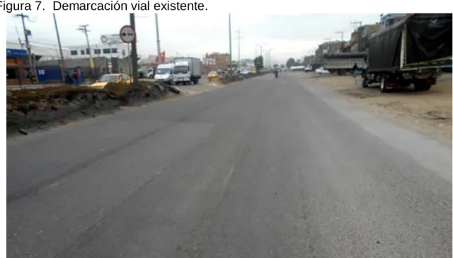 Figura 7.  Demarcación vial existente. 