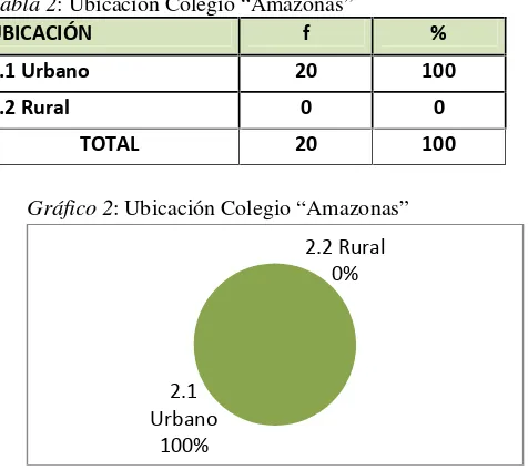 Tabla 3: Información docente Colegio “Amazonas”