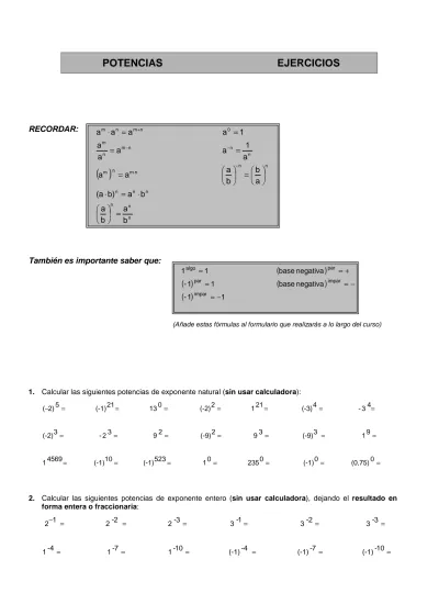 ( 2) RECORDAR: = + = B. También Es Importante Saber Que: Algo. 1 ...