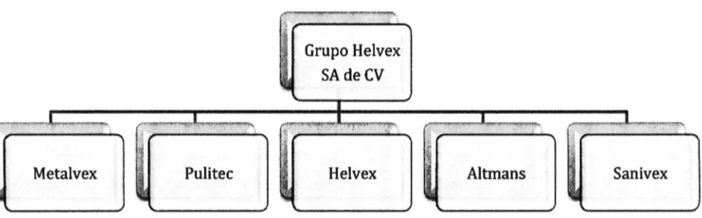 FIGURE  3  COMPANIES OF GRUPO  HELVEX  SOURCE:  ÜWN  CREATION;  INFORMATION  PROVIDED  BY  HELVEX 